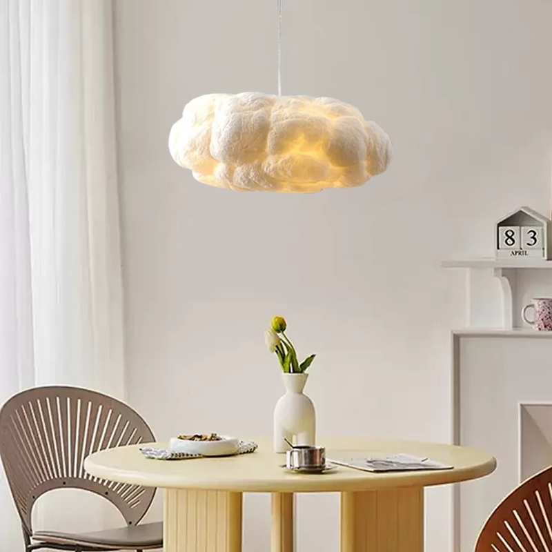 Art Deco White Cloud Pendant Light for Dining Room